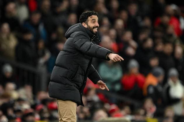 UEFA Europa League Last 16 Manchester United, ManU v Real Sociedad Ruben Amorim Manager of Manchester United reacts in the technical area during the UEFA Europa League Last 16 match Manchester United vs Real Sociedad at Old Trafford, Manchester, United Kingdom, 13th March 2025 (Photo by Craig Thomas News Images) Manchester Old Trafford Greater Manchester United Kingdom Copyright: xCraigxThomas NewsxImagesx
