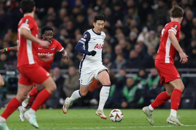London England, March 13th 2025: Son Heung-Min of Tottenham Hotspur during the UEFA Europa League match between Tottenham Hotspur and AZ Alkmaar at the Tottenham Hotspur Stadium in London, England (Alexander Canillas SPP) Copyright: xAlexanderxCanillas SPPx spp-en-AlCa-9U2A1184