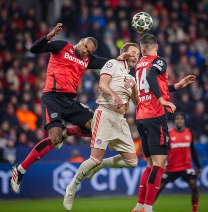 Leverkusen, Germany 11th Mar 2025 Jonathan Tah LEV Harry Kane FCB Patrik Schick LEV Bayer Leverkusen FC Bayern München 11 03 2025