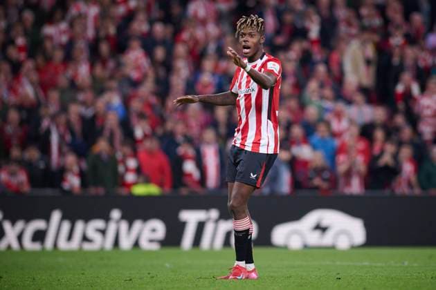 Athletic de Bilbao s Nico Williams rejected during UEFA Europa League 2024 2025 Round of 16 2nd leg match. March 13,2025. (2025031399)