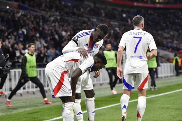 FOOTBALL : Olympique Lyonnais vs FCSB Bucarest - Europa League - 13 03 2025 Lyon s ERNEST Nuamah during the Round of 16 first leg Europa League game between Olympique Lyonnais and FCSB Bucarist at the Groupama stadium in Decines-Charpieu Lyon, France on March 13, 20245  Copyright: xMOURADxALLILIx