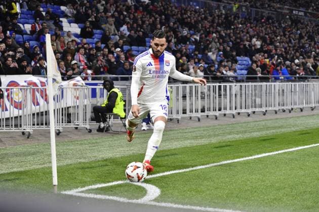 FOOTBALL : Olympique Lyonnais vs FCSB Bucarest - Europa League - 13 03 2025 Lyon s forward Rayan CHERKI during the Round of 16 first leg Europa League game between Olympique Lyonnais and FCSB Bucarist at the Groupama stadium in Decines-Charpieu Lyon, France on March 13, 20245  Copyright: xMOURADxALLILIx