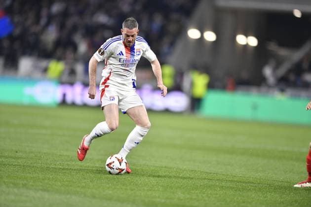 FOOTBALL : Olympique Lyonnais vs FCSB Bucarest - Europa League - 13 03 2025 Lyon s forward Rayan CHERKI during the Round of 16 first leg Europa League game between Olympique Lyonnais and FCSB Bucarist at the Groupama stadium in Decines-Charpieu Lyon, France on March 13, 20245  Copyright: xMourad_ALLILIx