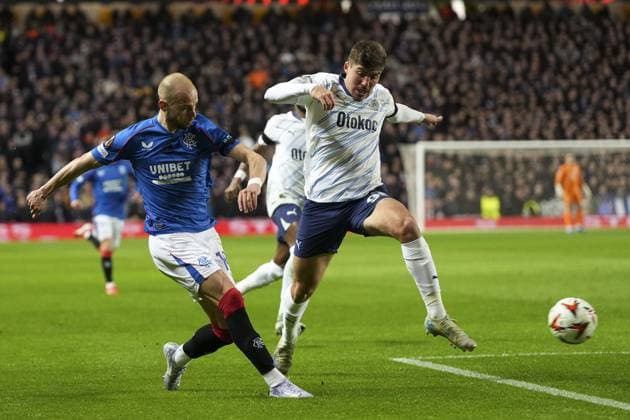 Vaclav Cerny of Rangers shoots at goal but fails to score Rangers v Fenerbahce, UEFA Europa League, Round of 16, Second Leg, Football, Ibrox Stadium, Glasgow, Scotland, UK - 13 Mar 2025 EDITORIAL USE ONLY No use with unauthorised audio, video, data, fixture lists, club league logos or live services. Online in-match use limited to 120 images, no video emulation. No use in betting, games or single club league player publications. Copyright: xStuartxWallace Shutterstockx 15188226bp
