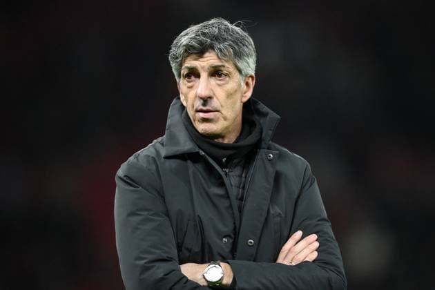 UEFA Europa League Last 16 Manchester United, ManU v Real Sociedad A dejected Imanol Alguacil Manager of Real Sociedad after losing 4-1 during the UEFA Europa League Last 16 match Manchester United vs Real Sociedad at Old Trafford, Manchester, United Kingdom, 13th March 2025 (Photo by Craig Thomas News Images) Manchester Old Trafford Greater Manchester United Kingdom Copyright: xCraigxThomas NewsxImagesx