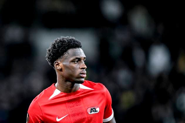 AZ Alkmaar forwarder Ernest Poku, during the match Tottenham Hotspur AZ at the Tottenham Hotspur Stadium for the UEFA Europa League Round of 16 2nd Leg season 2024 2025 in LONDON, Great Britain on 13 march 2025, photo by Stefan Koops EYE4images DeFodi Images