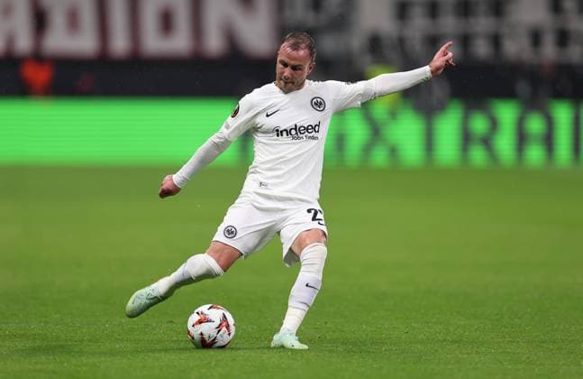 13 03 2025, Football UEFA Europa League, Eintracht Frankfurt Ajax AFC Amsterdam, emonline, emspor, v l , Mario Götze Eintracht Frankfurt DFL DFB REGULATIONS PROHIBIT ANY USE OF PHOTOGRAPHS AS IMAGE SEQUENCES AND OR QUASI VIDEO xdcx Copyright: HMBxMedia Claus
