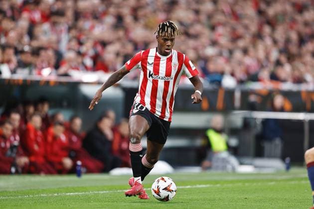 Nico Williams (Bilbao), MARCH 13, 2025 - Football Soccer : UEFA Europa League Round of 16 2nd leg match between Athletic Club de Bilbao 3-1 AS Roma at the Estadio San Mames in Bilbao, Spain. Noxthirdxpartyxsales  (284703717)