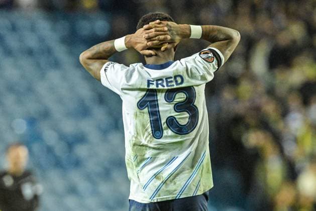Rangers v Fenerbahce S.K. UEFA Europa League Fred of Fenerbahce S.K. reacts after a missed penalty during the UEFA Europa League Round of 16 Second Leg match at Ibrox Stadium, Glasgow UK Newspapers OUT Copyright: xJamiexJohnstonx FIL-21576-0038