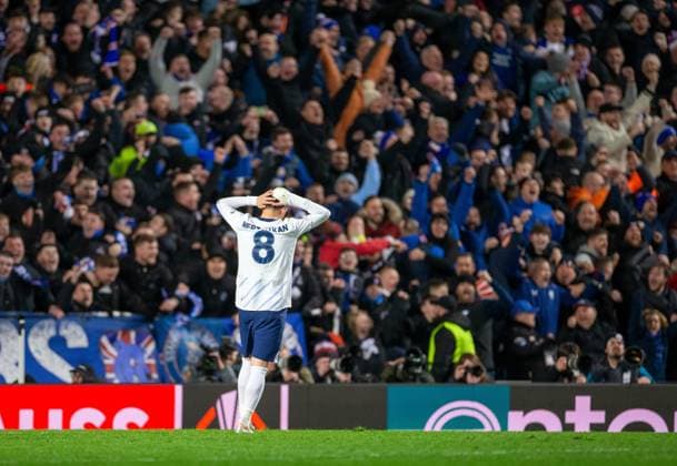 13th March 2025; Ibrox Stadium, Glasgow, Scotland; UEFA Europa League Last 16 Second Leg Football, Rangers versus Fenerbahce; Mert Hakan Yandas of Fenerbahce has his head in his hands after putting the last penalty over the bar during the penalty shootout  ActionPlus12760175 VagelisxGeorgariou