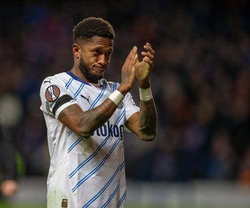 13th March 2025; Ibrox Stadium, Glasgow, Scotland; UEFA Europa League Last 16 Second Leg Football, Rangers versus Fenerbahce; A dejected Fred of Fenerbahce applauds the fans  ActionPlus12760187 VagelisxGeorgariou