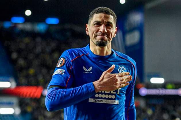 Rangers v Fenerbahce S.K. UEFA Europa League Leon Balogun of Rangers celebrates his sides win during the UEFA Europa League Round of 16 Second Leg match at Ibrox Stadium, Glasgow UK Newspapers OUT Copyright: xJamiexJohnstonx FIL-21576-0055