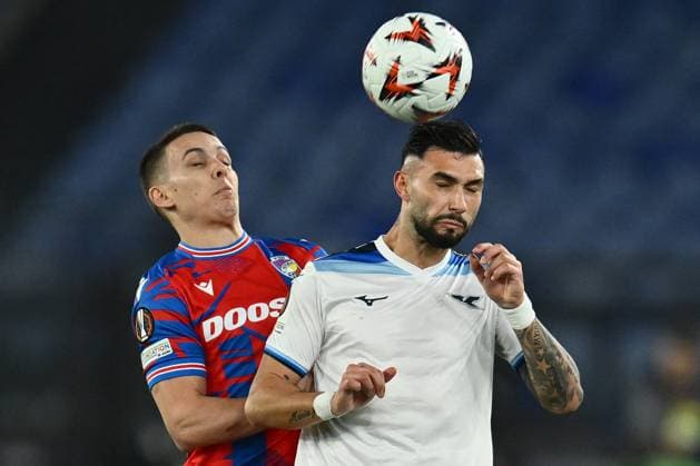 CALCIO - UEFA Europa League - Lazio vs Viktoria Plzen Lukas Kalvach of F.C. Viktoria Plze? and Valentin Castellanos of S.S. Lazio are in action during the 2024 25 UEFA Europa League round of 16 second leg match between S.S. Lazio and F.C. Viktoria Plze? at Olympic Stadium on March 13, 2025 in Rome, Italy. Rome Italy  Copyright: xIPAxSport ABACAx