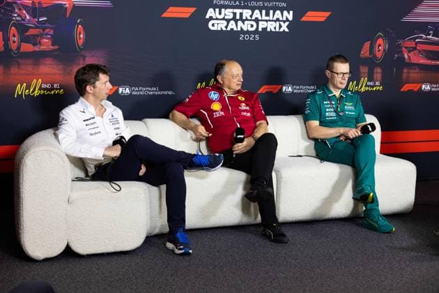 F1 - AUSTRALIAN GRAND PRIX 2025 VOWLES James, Team Principal of Williams Racing, portrait VASSEUR Frà dà ric (fra), Team Principal & General Manager of the Scuderia Ferrari, portrait COWELL Andy (gbr), Team Principal and CEO of Aston Martin F1 Team, portrait press conference, PK, Pressekonferenz during the Formula 1 Louis Vuitton Australian Grand Prix 2025, 1st round of the 2025 FIA Formula One World Championship, WM, Weltmeisterschaft from March 14 to 16, 2025 on the Albert Park Grand Prix Circuit, in Melbourne, Australia - Copyright: xJoaoxFilipex