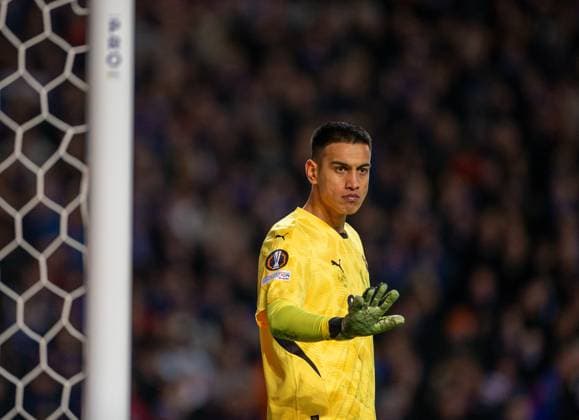 13th March 2025; Ibrox Stadium, Glasgow, Scotland; UEFA Europa League Last 16 Second Leg Football, Rangers versus Fenerbahce; Irfan Can Egribayat of Fenerbahce  ActionPlus12760318 VagelisxGeorgariou