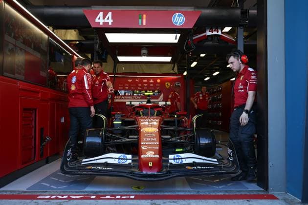 F1 Grand Prix Of Australia - Practice Lewis Hamilton of Great Britain is in the Scuderia Ferrari garage during practice ahead of the F1 Grand Prix of Australia at Albert Park Circuit in Melbourne, Australia, on March 14, 2025. Melbourne Victoria Australia  Copyright: xPaddockerx originalFilename:paddocker-f1grandp250314_npBBG.jpg