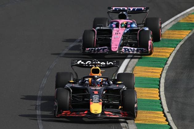 AUSTRALIAN GRAND PRIX, Max Verstappen of Red Bull Racing (left) and Pierre Gasly of Alpine during Free Practice Two at Albert Park Circuit in Melbourne, Victoria, Friday, March 14, 2025. ( NO ARCHIVING, EDITORIAL USE ONLY, NO USE IN BOOKS WITHOUT CONSENT Melbourne Victoria Australia  Copyright: xJoelxCarrettx 20250314154533782312