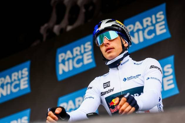 German Florian Lipowitz of RedBull-BORA-hansgrohe is seen at the start of stage six of the 83th edition of the Paris-Nice cycling race, 209,8 km from Saint-Julien-en-Saint-Alban to Berre l Etang, France, Friday 14 March 2025. DAVIDxPINTENS  x114929385x