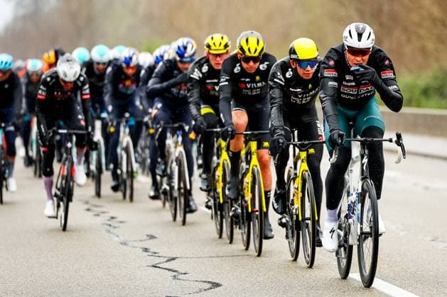 Belgian Tim Merlier of Soudal Quick-Step pictured in action during stage six of the 83th edition of the Paris-Nice cycling race, 209,8 km from Saint-Julien-en-Saint-Alban to Berre l Etang, France, Friday 14 March 2025. DAVIDxPINTENS  x114930037x