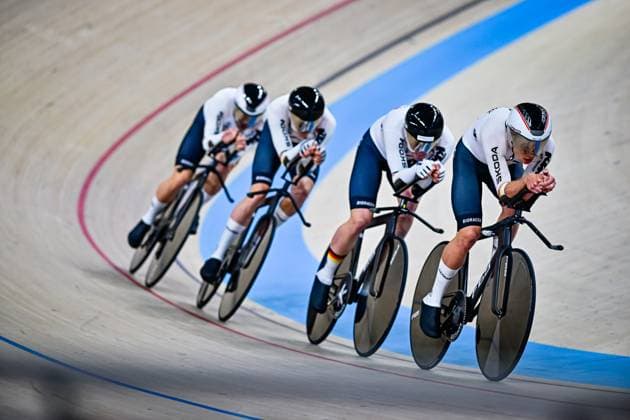 KESSLER Bruno, BRIESE Max David, GROSS Felix, HEINRICH Nicolas Germany Men s Team Pursuit UCI Track Cycling Nations Cup 2025 KESSLER Bruno, BRIESE Max David, GROSS Felix, HEINRICH Nicolas Germany Men s Team Pursuit UCI Track Cycling Nations Cup 2025 UCI Track Cycling Nations Cup 2025 from March 14 to 16 at the Konya Velodrom Konya Olimpik Bisiklet Veledromu in Turkey