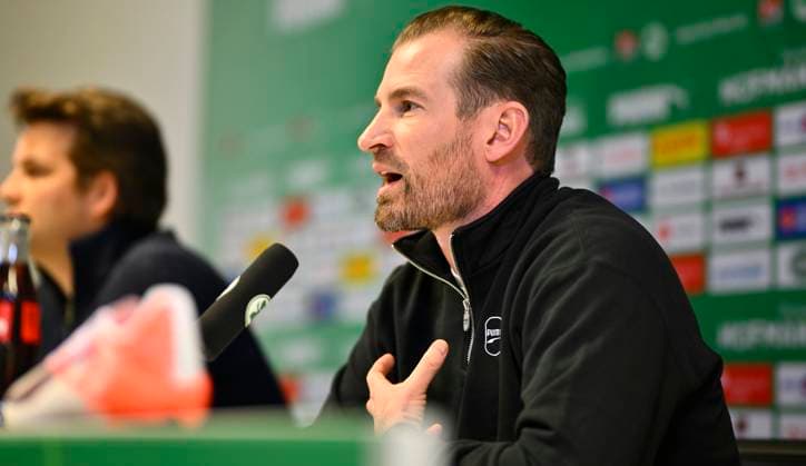 14 03 2025 SpVgg Greuther Fürth Fuerth Season 2024 2025 Media event Press conference ahead of the league match against 1 FC Nuremberg FCN Derby Frankenderby xwoxzix Jan Siewert Coach SpVgg Greuther Fürth