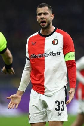 FC Internazionale - Feyenoord David Hancko of Feyenoord looks dejected during the UEFA Champions League 2024 25 Round of 16 Second Leg match between FC Internazionale and Feyenoord at Stadio Giuseppe Meazza (San Siro) on March 11, 2025 in Milan, Italy . Milano Stadio Giuseppe Meazza Italy Copyright: xMarcoxCanonierox