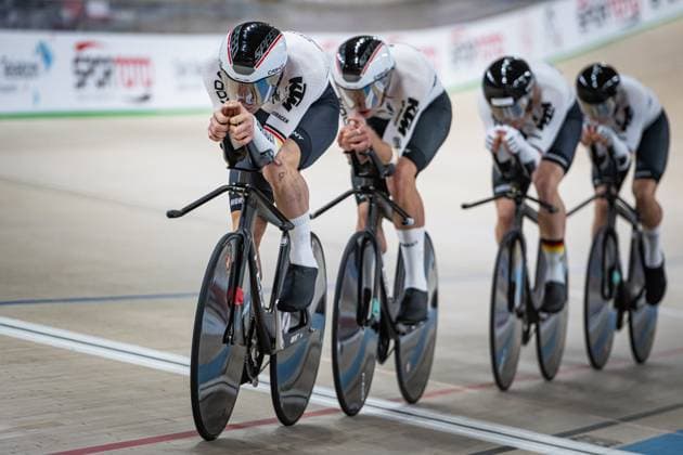 Germany UCI Track Cycling Nations Cup Konya 2025 BRÄUTIGAM Messane BRAUßE Franziska KLEIN Lisa SÜßEMILCH Laura GER Germany Landscape horizontal Landscape Event Event UCI Track Cycling Nations Cup 2025 Category Category Cycling Track Cycling Nations Cup Elite Women Location Location Asia Turkey Konya Velodrome Konya Discipline Team Pursuit Distance 4000 m Date Date 14 03 2025 Friday Day 1