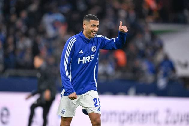 14 03 2025, Football, Bundesliga 2, Matchday 26 Season 2024 2025, FC Schalke 04 Hannover 96, Aymane Barkok FC Schalke 04 xRHR PHOTO TKx Copyright: RHR-FOTOx RHR-FOTO TK