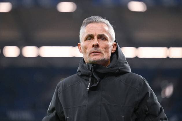 14 03 2025, Football, 2 Bundesliga, Matchday 26 Season 2024 2025, FC Schalke 04 Hannover 96, Coach Kees van Wonderen FC Schalke 04 xRHR PHOTO TKx Copyright: RHR-FOTOx RHR-FOTO TK