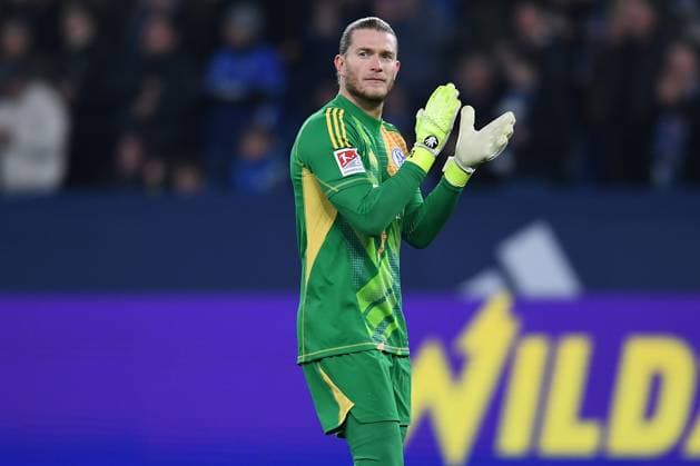 Soccer 2 Bundesliga 26 Matchday FC Schalke 04 Hannover 96 on 14 03 2025 at the Veltins Arena in Gelsenkirchen Loris Karius Schalke celebrates the goal to 1 0 by Christopher Antwi Adjei Schalke DFL regulations prohibit any use of photographs as image sequences and or quasi video xRx