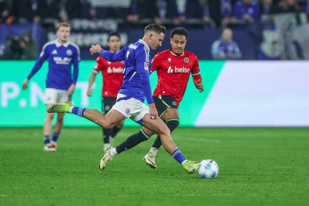 14 03 2025, Football, Season 2024 2025, 2 Bundesliga, Matchday 26, FC Schalke 04 Hannover 96, Paul Seguin FC Schalke 04 Gelsenkirchen Veltins Arena NRW Germany xRHR PHOTO TRx Copyright: TimxRehbein RHR-FOTOx RHR-FOTO TR