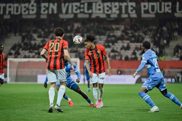FOOTBALL : OGC Nice vs AJ Auxerre - ligue 1 - 14 3 25 Nice™s midfielder 6 Hicham Boudaoui during the during the French L1 football match between OGC Nice and AJ Auxerre at Allianz Riviera Stadium of Nice, south France, on March 14, 2025. NICEFrance  Copyright: xfredxDIDES psnewzx