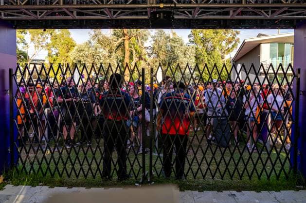 March 15, 2025, Melbourne, Victoria, Australia: Fans at Gate 1 prior to opening on Saturday at the Formula 1 Louis Vuitton Australian Grand Prix 2025 on March 15, 2025 in Melbourne, Australia. Melbourne Australia - ZUMAf186 20250315_zsp_f186_016 Copyright: xJamesxForresterx