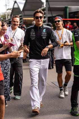 March 15, 2025, Melbourne, Victoria, Australia: Mercedes-AMG PETRONAS Formula One Team driver GEORGE RUSSELL of the United Kingdom enters the paddock on Saturday at the Formula 1 Louis Vuitton Australian Grand Prix 2025 on March 15, 2025 in Melbourne, Australia. Melbourne Australia - ZUMAf186 20250315_zsp_f186_054 Copyright: xJamesxForresterx