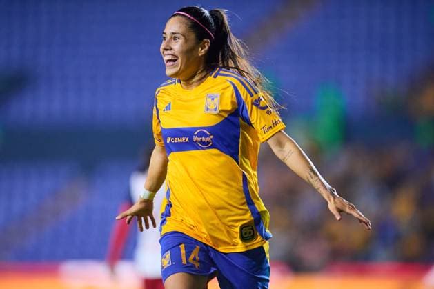 RECORD DATE NOT STATED Liga MX Femenil Clausura 2025 Tigres UANL vs Guadalajara Lizbeth Ovalle celebrates her goal 1-0 of Tigres during the 10th round match between Tigres UANL and Guadalajara as part of the Torneo Clausura 2025, Liga MX Femenil at Universitario Stadium on March 03, 2025 in Monterrey, Nuevo Leon, Mexico. MONTERREY NUEVO LEON MEXICO  Copyright: xJONATHANxDUENASx 20250303203913_LMXF_C25_UANL_GDL_OVALLE94