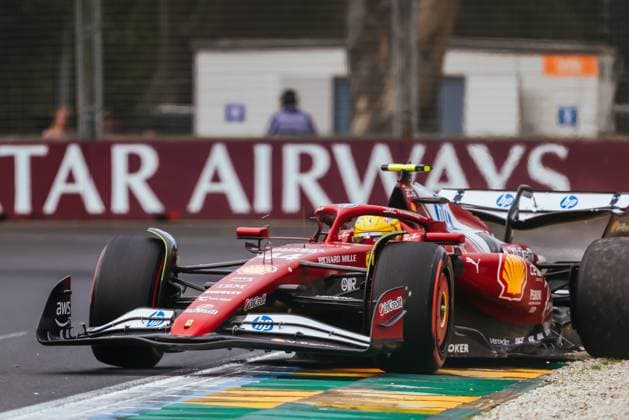March 15, 2025: MELBOURNE, AUSTRALIA - MARCH 15: Lewis Hamilton of Great Britain spins the Scuderia Ferrari HP SF-25 during qualifying in the 2025 Australian Grand Prix at Albert Park in Melbourne, Australia - ZUMAp121 20250315_zsp_p121_035 Copyright: xChrisxPutnamx