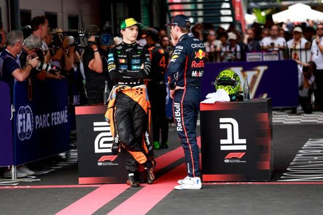 81 Oscar Piastri AUS, McLaren F1 Team , 1 Max Verstappen NLD, Oracle Red Bull Racing , F1 Grand Prix of Australia at Albert Park Grand Prix Circuit on March 15, 2025 in Melbourne, Australia Photo by HOCH ZWEI Melbourne Australia