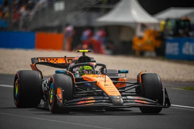 March 15, 2025, Melbourne, Victoria, Australia: McLaren Formula 1 Team driver LANDO NORRIS (4) of the United Kingdom at Turn 10 (Waite) on Saturday at the Formula 1 Louis Vuitton Australian Grand Prix 2025 on March 15, 2025 in Melbourne, Australia. Melbourne Australia - ZUMAf186 20250315_zsp_f186_109 Copyright: xJamesxForresterx