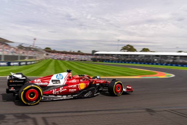 March 15, 2025, Melbourne, Victoria, Australia: Scuderia Ferrari HP. driver CHARLES LECLERC (16) of Monaco at Turn 13 (Schumacher) on Saturday at the Formula 1 Louis Vuitton Australian Grand Prix 2025 on March 15, 2025 in Melbourne, Australia. Melbourne Australia - ZUMAf186 20250315_zsp_f186_124 Copyright: xJamesxForresterx
