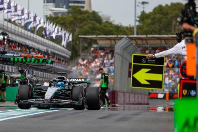 63 George Russell GBR, Mercedes AMG Petronas F1 Team , F1 Grand Prix of Australia at Albert Park Grand Prix Circuit on March 15, 2025 in Melbourne, Australia Photo by HOCH ZWEI Melbourne Australia