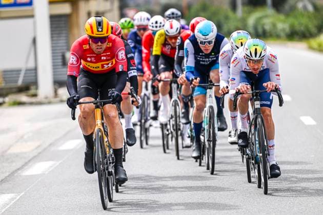 Paris - Nice 2025 - stage 7 AURON, FRANCE - MARCH 15 : Tiller Rasmus (NOR) of Uno-X Mobility leading the escape pack during stage 7 of the 83th edition of the Paris - Nice cycling race, a stage of 109,3km with start in Nice and finish at Auron on March 15, 2025 in Auron, France, 15 03 2025 ( Motordriver Kenny Verfaillie - Auron France  Copyright: xNicoxVereeckenx
