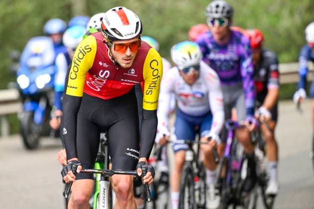 Paris - Nice 2025 - stage 7 AURON, FRANCE - MARCH 15 : Izquierdo Clement (FRA) of Cofidis in the escape pack during stage 7 of the 83th edition of the Paris - Nice cycling race, a stage of 109,3km with start in Nice and finish at Auron on March 15, 2025 in Auron, France, 15 03 2025 ( Motordriver Kenny Verfaillie - Auron France  Copyright: xNicoxVereeckenx