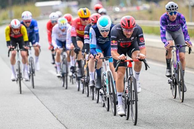 Paris - Nice 2025 - stage 7 AURON, FRANCE - MARCH 15 : Haller Marco (AUT) of Tudor Pro Cycling Team leading the escape pack during stage 7 of the 83th edition of the Paris - Nice cycling race, a stage of 109,3km with start in Nice and finish at Auron on March 15, 2025 in Auron, France, 15 03 2025 ( Motordriver Kenny Verfaillie - Auron France  Copyright: xNicoxVereeckenx