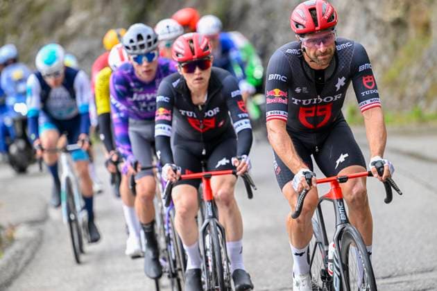 Paris - Nice 2025 - stage 7 AURON, FRANCE - MARCH 15 : Haller Marco (AUT) of Tudor Pro Cycling Team leading the escape pack during stage 7 of the 83th edition of the Paris - Nice cycling race, a stage of 109,3km with start in Nice and finish at Auron on March 15, 2025 in Auron, France, 15 03 2025 ( Motordriver Kenny Verfaillie - Auron France  Copyright: xNicoxVereeckenx