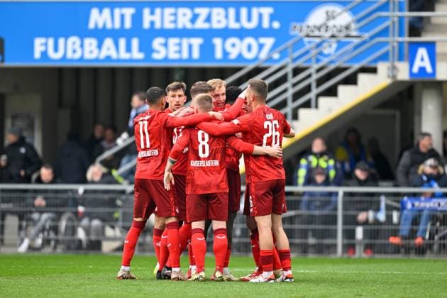 Paderborn, Home Deluxe Arena, 15 03 25, GER, Herren, 2 Bundesliga, Saison 2024 2025, SC Paderborn 07 1 FC Kaiserslautern Bild Ragnar ACHE Kaiserslautern jubilates after his goal for 3 3 Only for editorial use DFL regulations prohibit any use of photographs as image sequences and or quasi video NRW Germany