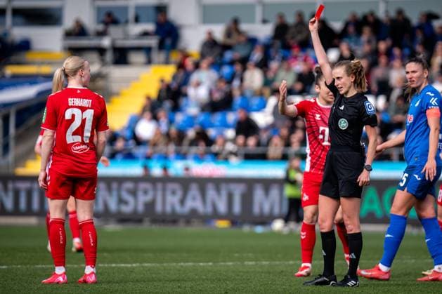 Google Pixel Women Bundesliga, TSG Hoffenheim 1 FC Köln 15 03 2025 Red card after a foul for Anna Gerhardt 1 FC Köln, 21 Google Pixel Women Bundesliga, TSG Hoffenheim 1 FC Köln, on 15 03 2025 at the Dietmar Hopp Stadium in Hoffenheim DFB REGULATIONS PROHIBIT ANY USE OF PHOTOGRAPHS AS IMAGE SEQUENCES AND OR QUASI VIDEO Copyright: xBEAUTIFULxSPORTS Gelhardtx