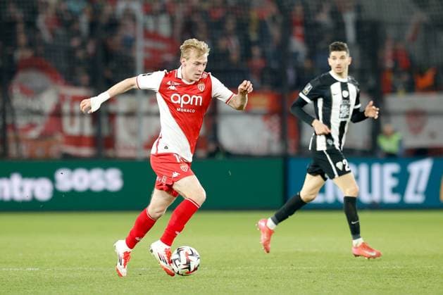 Angers SCO v AS Monaco - Ligue 1 McDonald s 2024 2025 14 Mika BIERETH (asm) during the Ligue 1 McDonald s match between Angers and Monaco at Stade Raymond Kopa on March 15, 2025 in Angers, France. Angers France  Copyright: xFEPx 776296031