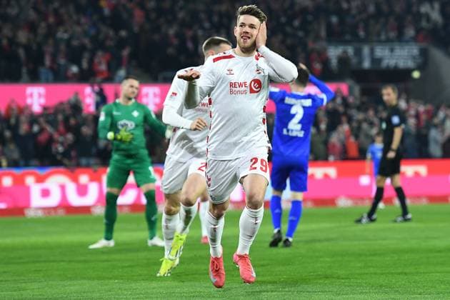 Soccer 2 Bundesliga 26 Matchday 1 FC Köln SV Darmstadt 98 on 15 03 2025 at RheinEnergieStadion in Cologne Goal celebration for 1 0 by Jan Thielmann Köln DFL regulations prohibit any use of photographs as image sequences and or quasi video xRx
