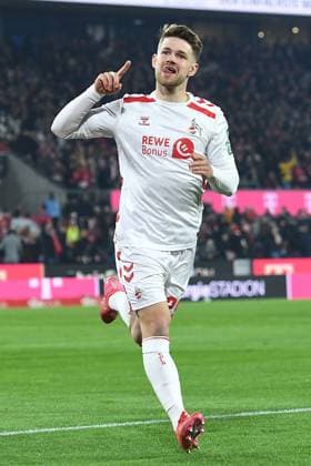 Soccer 2 Bundesliga 26 Matchday 1 FC Köln SV Darmstadt 98 on 15 03 2025 at RheinEnergieStadion in Cologne Goal celebration for 1 0 by Jan Thielmann Köln DFL regulations prohibit any use of photographs as image sequences and or quasi video xRx