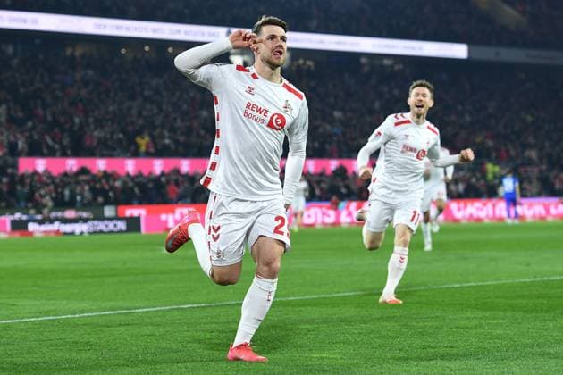 Soccer 2 Bundesliga 26 Matchday 1 FC Köln SV Darmstadt 98 on 15 03 2025 at RheinEnergieStadion in Cologne Goal celebration for 1 0 by Jan Thielmann Köln DFL regulations prohibit any use of photographs as image sequences and or quasi video xRx